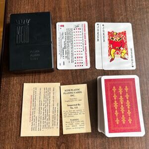 Vintage KEM Plastic Playing Cards – Florence Red with Case (USA)